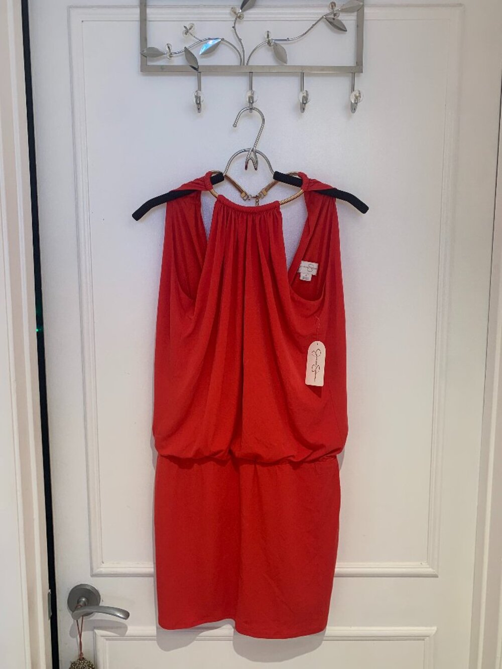 Jessica Simpson Red Gold Chain Dress Size 4-New With Tags